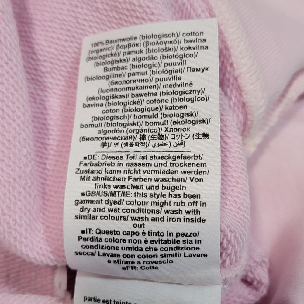 NWT Closed Pink Embroidered Logo Crew Neck Sweatshirt‎ Size Small Oyster